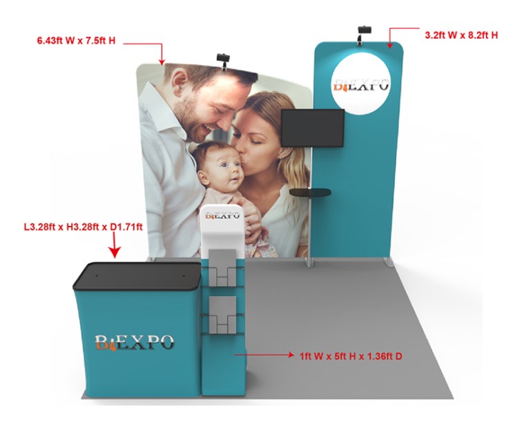 10ft Custom Smart Fit Trade Show Booth 13