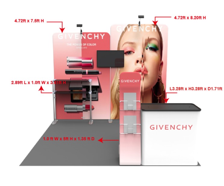 10ft Marketing Booth Display Smart-Fit Media EB