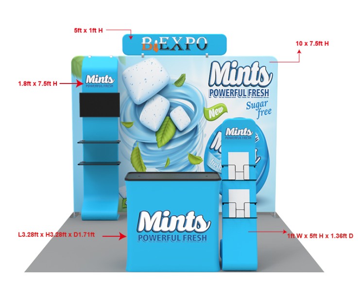 10ft Portable Trade Show Booth Displays EF