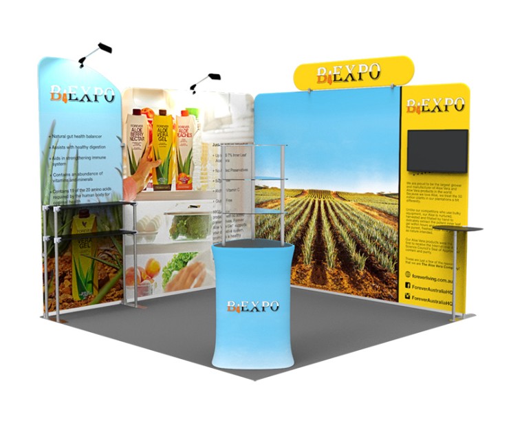 10ft Custom Smart Fit Trade Show Booth ET