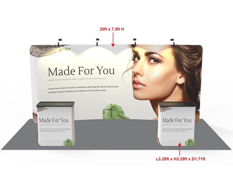 20ft Custom Smart Fit Trade Show Booth EE
