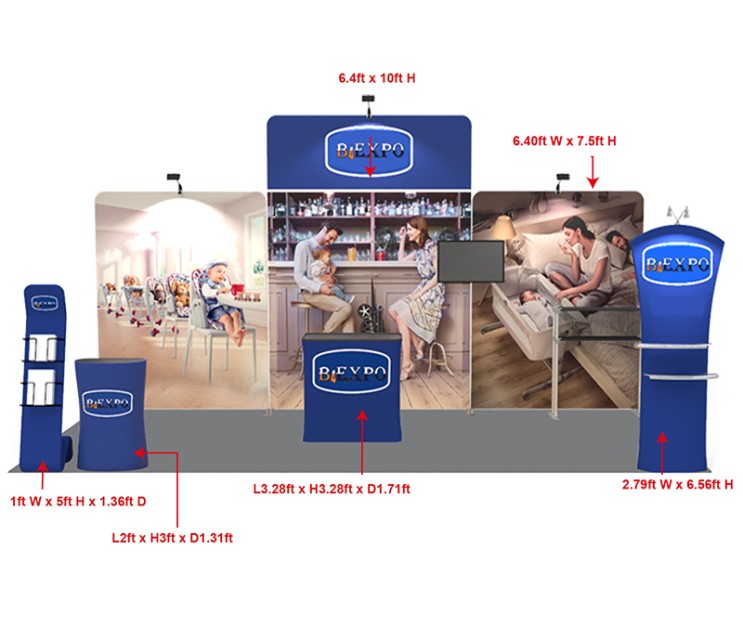 20ft Custom Smart Fit Trade Show Booth EL