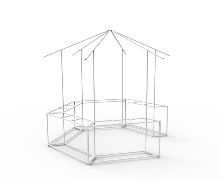 Outdoor Advertising 10 x 10ft Hexagonal Dome Kiosk