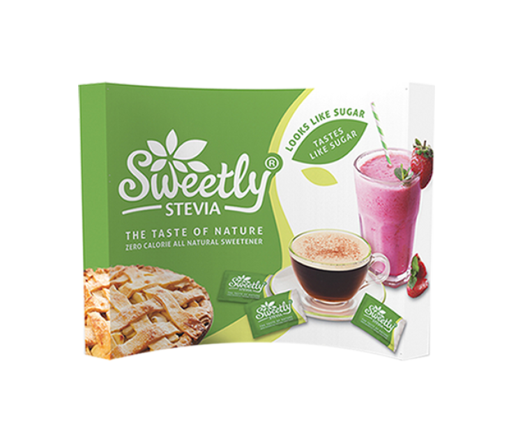 10 x 7.5ft Curved Expanding Pop Up Back wall