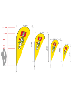 Set of 1 8ft Teardrop Flags with ground spike