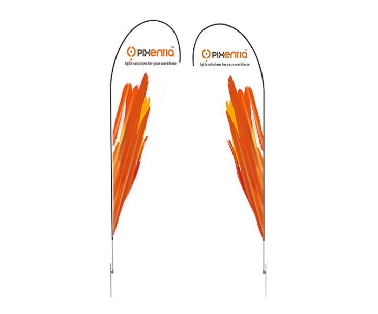 Set of 1 12ft Teardrop Flags with ground spike