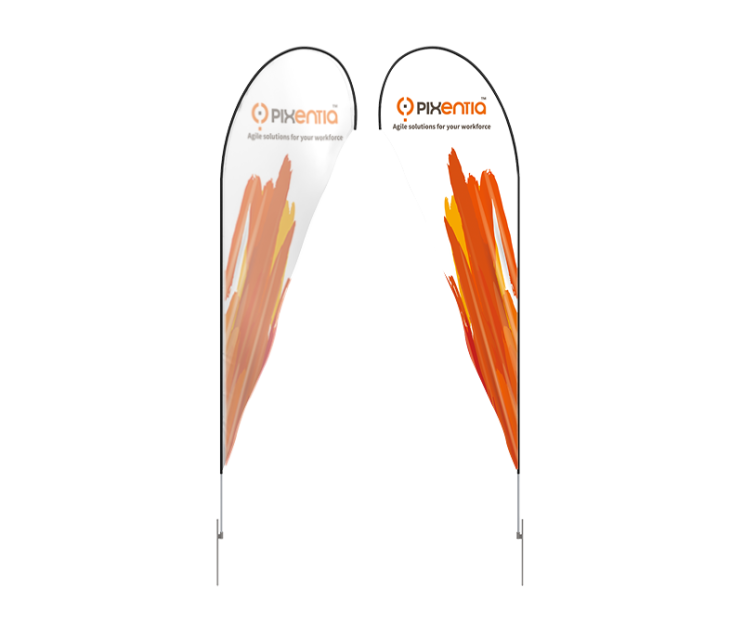 Set of 1 12ft Teardrop Flags with ground spike