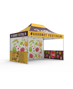 10 x 15ft trade show pop up Tent with back wall & 2 half-side walls