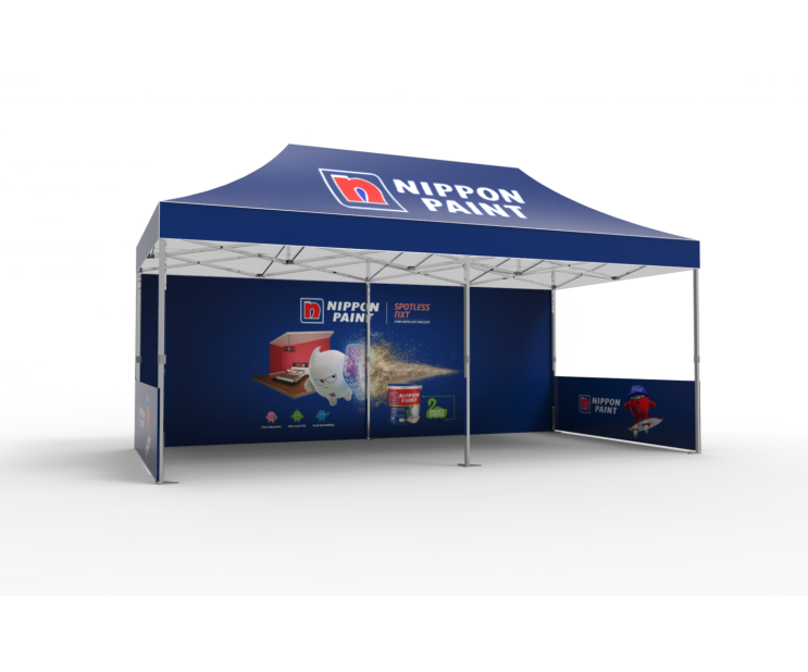 10 x 20ft trade show pop up Tent with Full back wall & 2 half-side wall